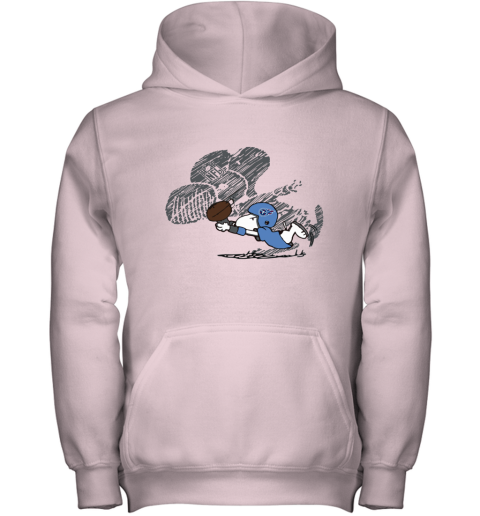 Tennessee Titans Snoopy Plays The Football Game r7lq tennessee titans snoopy plays the football game youth hoodie 43 front light pink