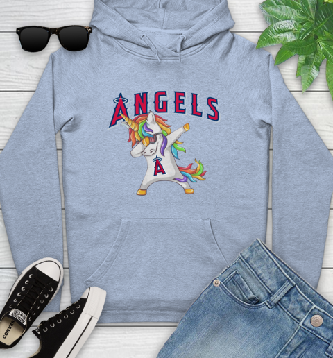 Los Angeles Angels MLB Baseball Funny Unicorn Dabbing Sports Youth Hoodie 10