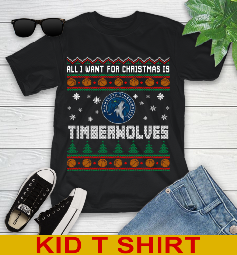 NBA Basketball All I Want For Christmas Is Minnesota Timberwolves 97