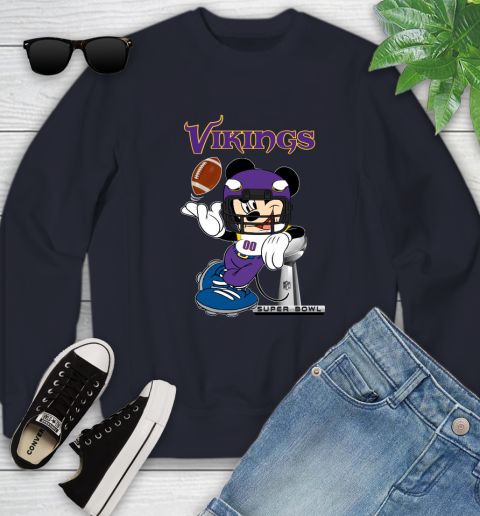 NFL Minnesota Vikings Mickey Mouse Disney Super Bowl Football T Shirt Youth Sweatshirt 13