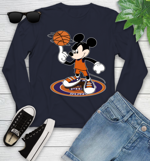 NBA Basketball Phoenix Suns Cheerful Mickey Disney Shirt Youth Long Sleeve 3