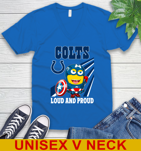 NFL Football Indianapolis Colts Captain America Marvel Avengers Minion Shirt V-Neck T-Shirt 5