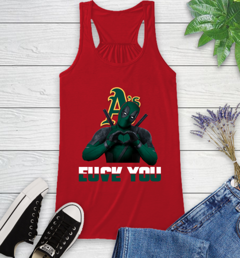 MLB Oakland Athletics Deadpool Love You Fuck You Baseball Sports Racerback Tank 5