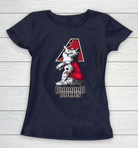 MLB Baseball My Cat Loves Arizona Diamondbacks Women's T-Shirt 2