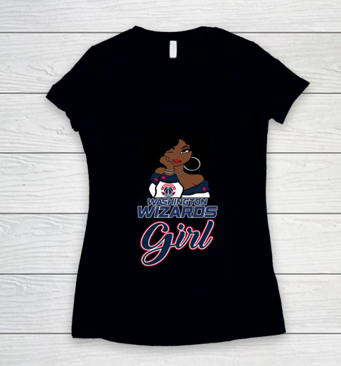 Washington Wizards Girl NBA Women's V-Neck T-Shirt