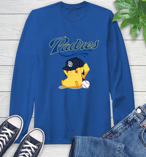 MLB Pikachu Baseball Sports San Diego Padres Long Sleeve T-Shirt 9