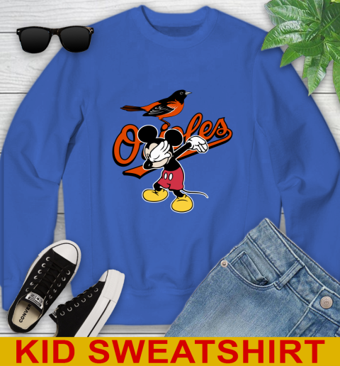 Baltimore Orioles MLB Baseball Dabbing Mickey Disney Sports Youth Sweatshirt 7