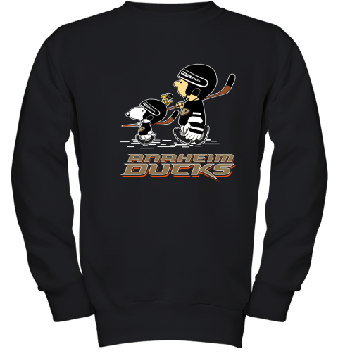 Let's Play Anaheim Ducks Ice Hockey Snoopy NHL Youth Sweatshirt