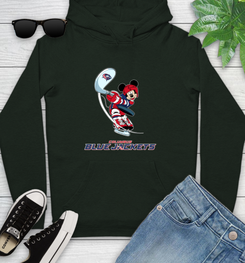 NHL Hockey Columbus Blue Jackets Cheerful Mickey Mouse Shirt Youth Hoodie 12