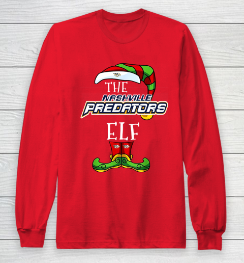 Nashville Predators Christmas ELF Funny NHL Long Sleeve T-Shirt 7