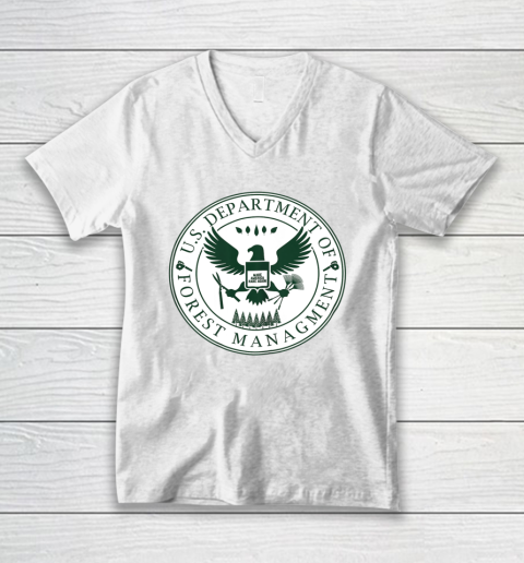 Make America Rake Again US Department Of Forest Managment V-Neck T-Shirt