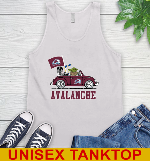 NHL Hockey Colorado Avalanche Darth Vader Baby Yoda Driving Star Wars Shirt Tank Top
