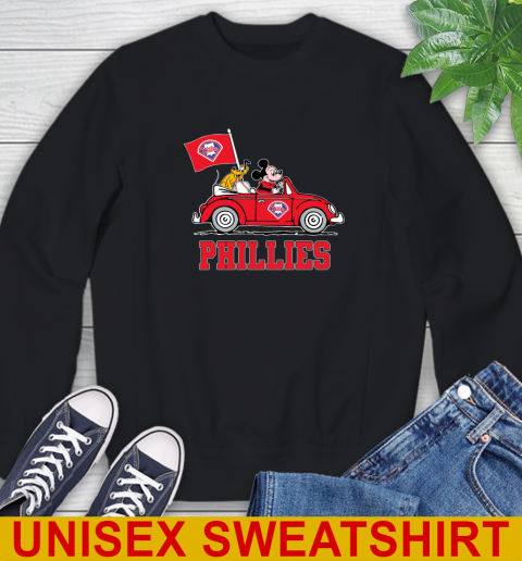 MLB Baseball Philadelphia Phillies Pluto Mickey Driving Disney Shirt Sweatshirt 2