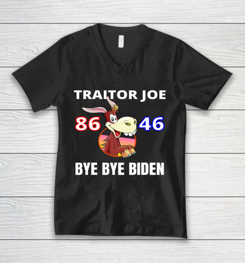 Traitor Joe Biden Sucks 86 46 Bye Bye Biden V-Neck T-Shirt