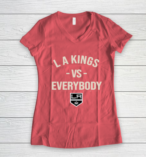 Los Angeles Kings Vs Everybody Women's V-Neck T-Shirt 4