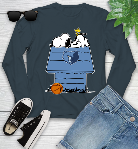 Memphis Grizzlies NBA Basketball Snoopy Woodstock The Peanuts Movie Youth Long Sleeve 8