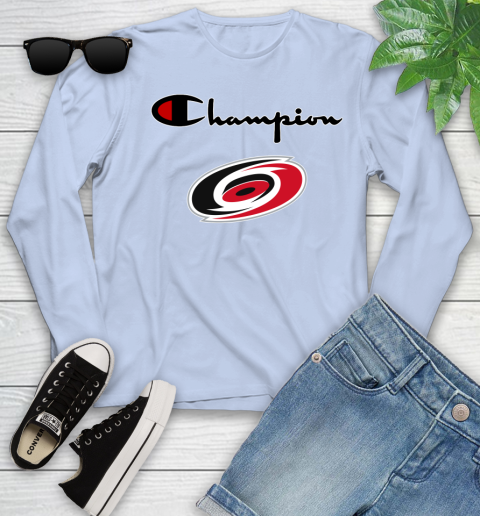 NHL Hockey Carolina Hurricanes Champion Shirt Youth Long Sleeve 6