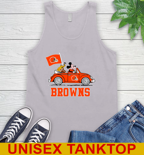 NFL Football Cleveland Browns Pluto Mickey Driving Disney Shirt Tank Top 4