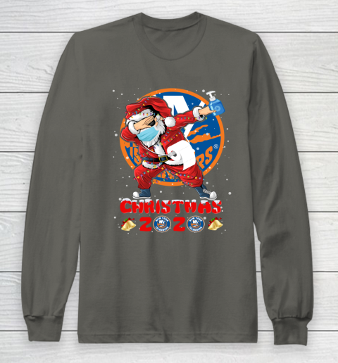 New York Islanders Funny Santa Claus Dabbing Christmas 2020 NHL Long Sleeve T-Shirt 5