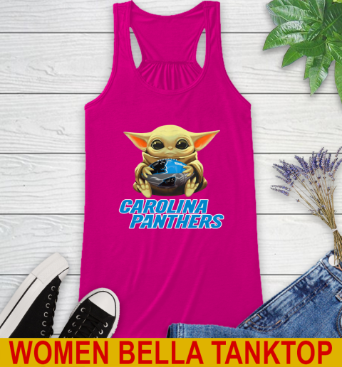 NFL Football Carolina Panthers Baby Yoda Star Wars Shirt Racerback Tank 8