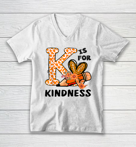 Kindness Unity Day Orange No Bullying Teachers V-Neck T-Shirt
