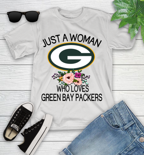 NFL Just A Woman Who Loves Green Bay Packers Football Sports Youth T-Shirt