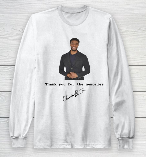 RIP Chadwick Boseman Signature Thank You For The Memories Black Panther Long Sleeve T-Shirt