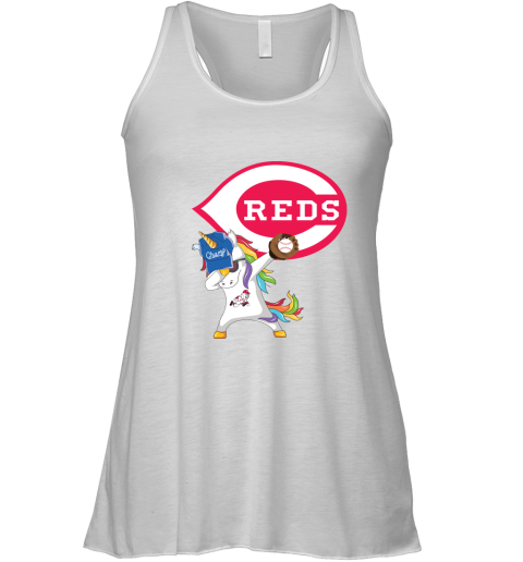 Hip Hop Dabbing Unicorn Flippin Love Cincinnati Reds Racerback Tank