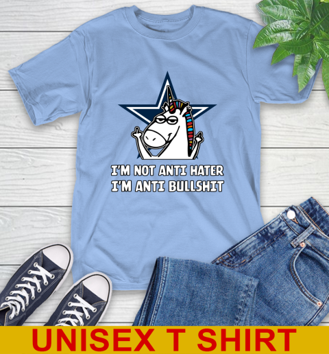 Dallas Cowboys NFL Football Unicorn I'm Not Anti Hater I'm Anti Bullshit T-Shirt 11