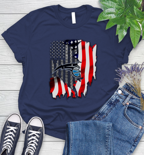 Orlando Magic NBA Basketball American Flag Women's T-Shirt 14