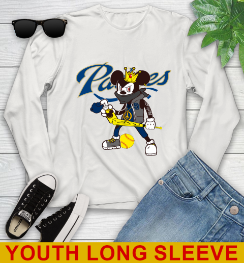 San Diego Padres MLB Baseball Mickey Peace Sign Sports Youth Long Sleeve 12
