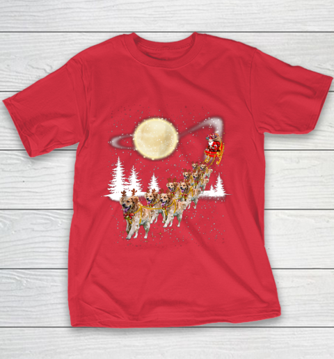 Golden Retriever Reindeer Christmas Youth T-Shirt 7