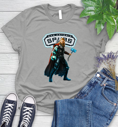 NBA Thor Avengers Endgame Basketball San Antonio Spurs Women's T-Shirt 10