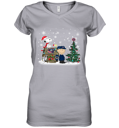 NHL Columbus Blue Jackets Snoopy Charlie Brown Woodstock Christmas Stanley Cup Hockey T Shirt 83pLMGTq9zD women v neck t shirt 39 95 151514 front sport grey