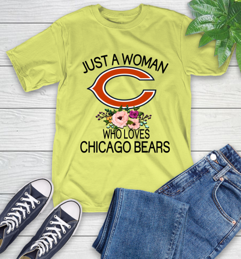 NFL Just A Woman Who Loves Chicago Bears Football Sports T-Shirt 8
