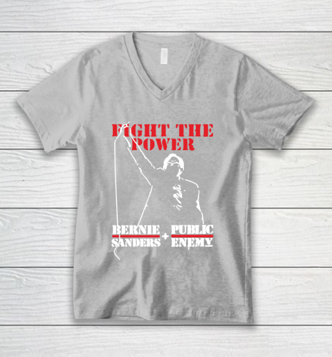 Fight The Power Bernie Sanders Public Enemy V-Neck T-Shirt 3