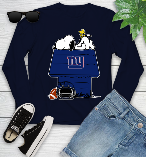 New York Giants NFL Football Snoopy Woodstock The Peanuts Movie Youth Long Sleeve 3
