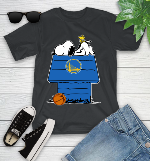 Golden State Warriors NBA Basketball Snoopy Woodstock The Peanuts Movie Youth T-Shirt 2