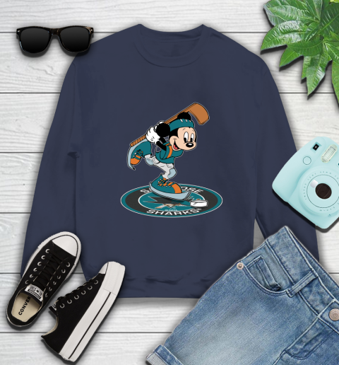 NHL Hockey San Jose Sharks Cheerful Mickey Disney Shirt Sweatshirt 3
