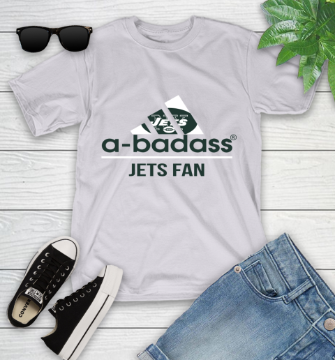 New York Jets NFL Football A Badass Adidas Adoring Fan Sports Youth T-Shirt 4