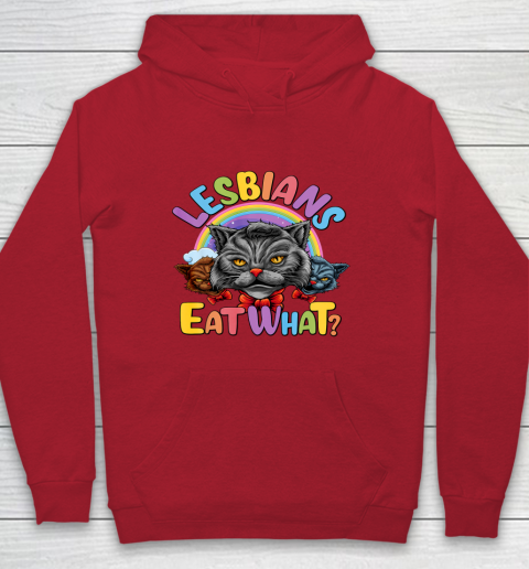 Lesbians Eat What Mug Pussy Cat Funny LGBT Pride Youth Hoodie 7