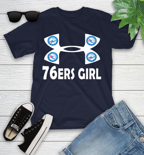 NBA Philadelphia 76ers Girl Under Armour Basketball Sports Youth T-Shirt 2