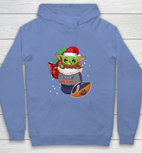 Chicago Bears Christmas Baby Yoda Star Wars Funny Happy NFL Youth Hoodie 10