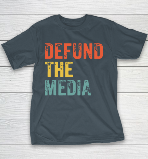 Defund The Media Retro Vintage Youth T-Shirt 7