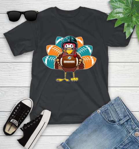 Miami Dolphins Turkey Thanksgiving Day Youth T-Shirt 2