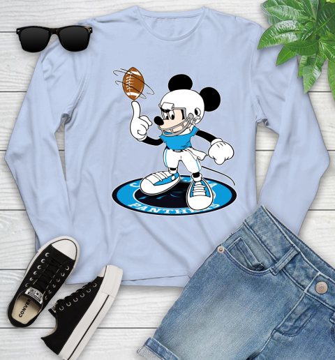 NFL Football Carolina Panthers Cheerful Mickey Disney Shirt Youth Long Sleeve 9