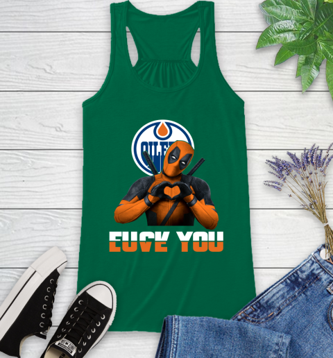 NHL Edmonton Oilers Deadpool Love You Fuck You Hockey Sports Racerback Tank 6