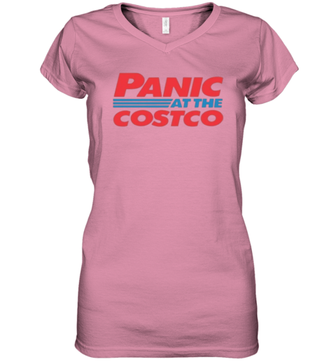 Womens Panic At The-Costco-Funny Tee V-Neck T-Shirt Womens Panic At The-Costco-Funny Tee V-Neck T-Shirt