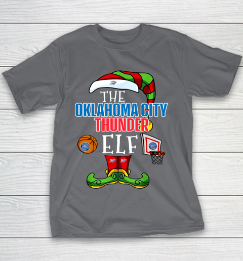 Oklahoma City Thunder Christmas ELF Funny NBA Youth T-Shirt 5