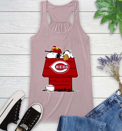 MLB Cincinnati Reds Snoopy Woodstock The Peanuts Movie Baseball T Shirt Racerback Tank 11